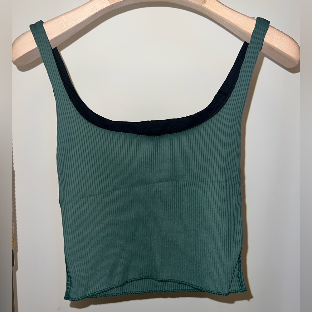 Carbon38 Green Ribbed Tank Top - Picture 3 of 5